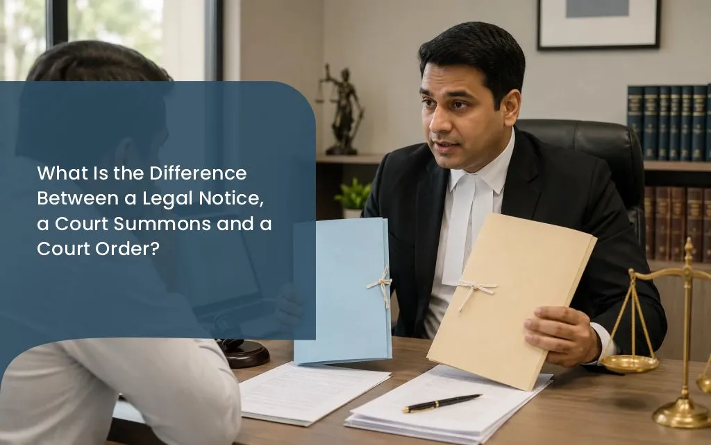 Legal Notice vs Court Summons vs Court Order: Differences